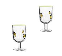 Dawutocap Lemon Patterned Glass Beverage Cups 360ml Capacity Classical Barwares for Juices Cocktails Table Setting Decorative Accents Lemon Glasses Cups