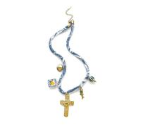 Dawutocap Lightweight Rope Necklace Featuring Metallic Crosses Pendant Stackable Unisex Fashion Accessory Comfortable Cord Necklace