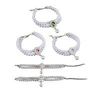 Dawutocap Pack Beautiful Pearl Pendant Hollow Flowers Necklace Fashion Princess Collar Christmas Pet Accessories