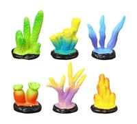 Dawutocap Pack of 6 Artificial Coral Fish Tanks Ornament Natural Look Resin Coral Reef Safe Decoration for Aquariums Landscapes