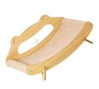 Dawutocap Pet Bed Woven Bed Scratch-Resistant Hammock Kitten Theme Bed Dog Bed Scratch-Resistant Nest Large Wooden Cat Bed with Scratch Pad