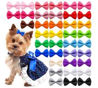 Dawutocap Pet Hair Bows Hair Clip Pack of 50 Random Colour Soft Hair Clip for Walks Outdoor Photo Shoots and Parties