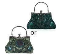 Dawutocap Vintage Beaded Floral Evening Clutch Bag Wedding Party Prom Purse Handbag Crossbody Bag For Women Passport Wallet Travel Wallet Neck Passport Holders For Women Holder