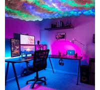 Dawwee 3D Lightning LED Cloud Ceiling Light, Thunder Cloud with RGB Music Sync & App Control, USB Powered, LED Fake Cloud for Gaming Room, Home Theater, Bedroom, 16.4FT