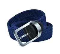 Dawwoti Elastic Braided Belt Woven Belt Elastic Canvas Belt Pants Belt Fabric Belt Casual Belt for Jeans Pants Stretch Woven Belt for Men and Women (Navy,Fit Size 32''-36'')