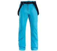 Dawwoti Men's Skiing Pants with Braces, Windproof Waterproof Thick Ski Outfit Stuffing Cotton Ski Snow Pants for Men Camping Outdoor Thermal Durable Golf Travel Pant Light Blue