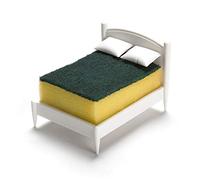 Dawwoti Sponge Rack,Bed Shaped Sponge Rack Creative Scouring Pad Holder Storage Rack for Scrubbers,Sponges,Soap,Sink Stopper,Brushes for Kitchen or Bathroom|Home Kitchen Sink Organiser for Countertop
