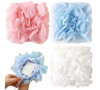DAWZMR 3 PCS Loofah Washcloth for Bar Soap, 2-in-1 Wash Cloth Loofah Combo for Exfoliating