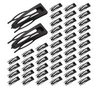 DAWZMR 50 PCS Metal Snap Hair Clips for Women Girls, Black Double Grip Barrettes for Thick Fine Hair