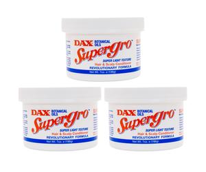 DAX SuperGro 7oz / 198gr Super Light Texture Hair & Scalp Conditioner (Set Of 3)