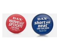 DAX Wax Blue Short & Neat Light Hair Dress + Dax Wax Red Wave and Groom 99g Tin
