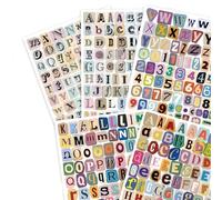 Daxiangsheng Mixed Graffiti Letter and Number Stickers, 5Sheets | English Alphabet and Numeral Designs for Journals, Scrapbooks, Cards, Planners and Personalised DIY Craft Layouts