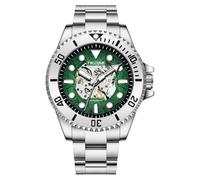 DAXIAOYU Automatic Skeleton Watches for Men Mechanical Wrist Watches Waterproof Luminous Business Stainless Steel Clock Five Colors Male Gifts, green, Luxury