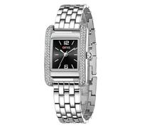 DAXIAOYU Elegant Women's Square Quartz Wrist Watch Sun Pattern Alloy Waterproof Diamond Watches Temperament Three Pin Lightweight Dress Watch