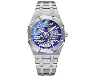 DAXIAOYU Men's Watches Automatic Mechanical Watch Luminous with Stainless Steel Strap Skeleton Military Wristwatch