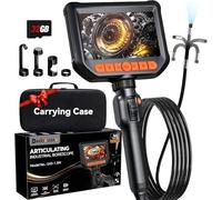 Daxiongmao Borescope, Endoscope Camera with Light, 1920 HD Two-Way Articulating Borescope Camera with Light, 4.3" Video Inspection Endoscope for Automotive Aircraft Mechanics Tools & Gifts for Men