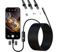 Daxiongmao Industrial Endoscope Camera with Lights, 16.5ft Semi-Rigid Borescope, 1920P HD Inspection Camera, IP67 Waterproof Snake Camera for Pipe Drain Sewer Plumbing, Compatible with Android, iPhone