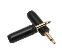 DAXJEROL 3.5mm Mono Male Repair Plug, Solder Type Gold Plated Replacement for Focal Clear Mg Celestee Stellia Headphones, Pure Copper DIY Cable Connector with 5mm End Hole (Black)