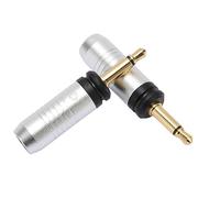 DAXJEROL 3.5mm Mono Male Repair Plug, Solder Type Gold Plated Replacement for Focal Clear Mg Celestee Stellia Headphones, Pure Copper DIY Cable Connector with 5mm End Hole (Silver Clip)