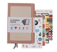 DAXJEROL A5 College Ruled Journal Notebook, PU Leather Lined Notebook with Thread Bound Binding, 240 Pages Flat Lay Writing Notepad for Diary Business Planning and Note Taking (Pink)