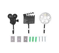 DAXJEROL Movie Style Hook Set, Wall Decor Hooks, Innovative Resin Decoration with Retro Design, 3Pcs/Set for Coffee Home Television Decor, Includes Hook Gasket Screw Expansion Tube