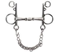 DAXJEROL Stainless Steel Horse Pelham Bit, Jointed Mouth Pelham Bit for Horses, Gnaw with Stainless Steel Chain, Enhanced Control Bit for Riding and Training