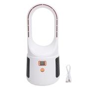 DAXJEROL USB Desk Fan 6 Speeds Bladeless Cooling Fan, Quiet Portable Table Fan with Power Display for Home Bedroom Office Use (White)