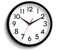DAXSMY 12 Inch Wall Clock, Silent Non-Ticking Wall Clocks Battery Operated, Analog Clock Decorative for Office, Kitchen, Outdoor, Living Room, Classroom, Bedroom, Bathroom, School(Black)