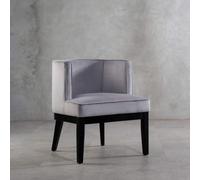 Daxton Light Grey Velvet Chair with Curved Back