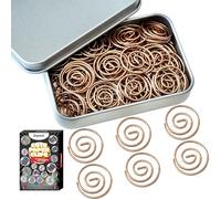 Daxtril Circular Paper Clips, 60PCS Round Paperclips with Box Funny Cute Paperclips Bookmarks Planner Clips for Fun Office Supplies School Gifts Wedding Decoration Accessories (Rose Gold)