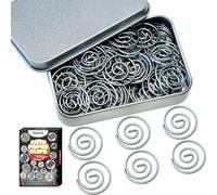 Daxtril Circular Paper Clips, 60PCS Round Paperclips with Box Funny Cute Paperclips Bookmarks Planner Clips for Fun Office Supplies School Gifts Wedding Decoration Accessories (Sliver)