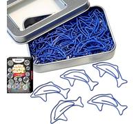Daxtril Cute Paper Clips, 50 PCS Dolphin Shape Paper Clips Animal Bookmarks Assorted Colors, Fun Office Gifts for Women Coworkers Teachers Students Girls Boys Rabbit Lovers, Valentine Gifts