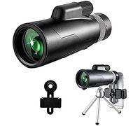Day and Low Waterproof High Power Monocular with Smartphone Holder Tripod, BAK4 Prism Dual Focus for Bird Watching,12X50 Monocular Telescope