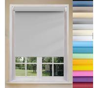 Day And Night Blinds 115 x 190 cm Thermal Insulated Privacy Protected Day and Night Roller Blinds No Drilling Required for Windows and Doors, Light Grey