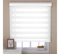 Day and Night Blinds 50 x 200 cm Plain Colored Uv-Resistant Double Layered Roller Blind Made to Measure Available for Window and Door, White