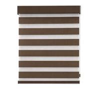 Day and Night Blinds for Windows, Dual Layer Zebra Roller Blinds | Light Filtering Privacy Shades, Easy Fit Fabric Window Blinds for Bedroom 40-165cm Width(Brown,115W x 150H cm)