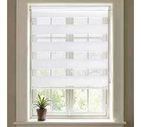 Day and Night Blinds No Drill Zebra Roller Stick on Blind for Windows | No Drilling,Easy Fit,Temporary Door Window Cover for Bedroom Kitchen Bathroom,No Screw,Self Adhesive,Easy Fit,No Tool