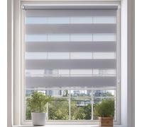 Day and Night Blinds Zebra Blinds No Drill Roller Blinds for Windows Blackout Stick On Self Adhesive Easy Fit Window Blind for Home Bathroom Bedroom Kitchen (Grey, 100W x 160H cm)