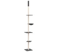 vidaXL Floor to Ceiling Cat Tree Dark Grey 263.5-289.5 cm, Grey