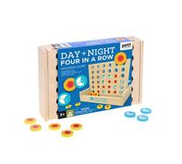 Petit Collage Day + Night Four In A Row Wooden Board Game Golden
