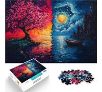 Day and Night Landscape1000 Piece Jigsaw Puzzles for teenagers Toy Intellectual Game for is ideal as a gift for the whole family 38x26cm