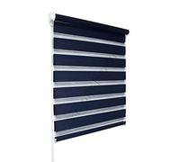 Day and Night Navy Blue Zebra/Vision Window Roller Blind, Choice of 16 Width Sizes, 70cm wide (+4.5cm fittings)
