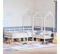Day Bed and Bench Set with Roof without Mattress White 80x200 cm Berkfield Home White One Size