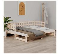 Day Bed Pull-Out Without Mattress 203.5 x 160 x 68.5 cm Brown Solid Pinewood