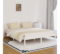 Day Bed Solid Pine Wood White 160x200 cm King Size Rustic Guest Sofa Bed Solid