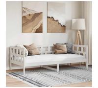 Day Bed Solid Pine Wood White 90x190cm Elegant Minimalist Guest Sofa Storage Bed