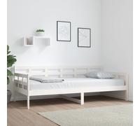 Day Bed Solid Pinewood 90x200 cm White Rustic Modern Guest Sofa Bed Solid Finish