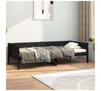 Day Bed Solid Pinewood Black 90x190 cm Rustic Single Sofa Bed Frame Guest-Ready