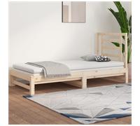 Day Bed Solid Pinewood Brown 2x 90x190 cm Pull-Out Guest Sofa Slatted Frame Bed [EEK: D]