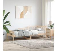 Day Bed Solid Pinewood Natural 80x200 cm Slatted Sofa Bed with Underbed Storage